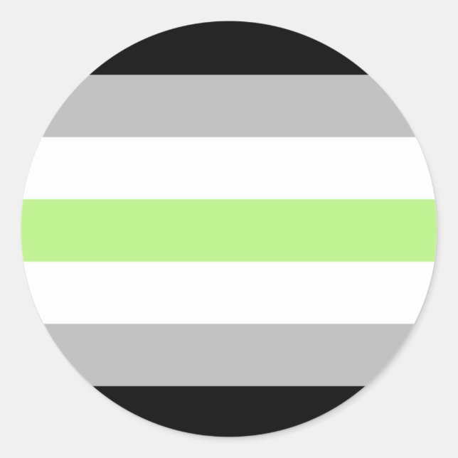 Sticker Rond Drapeau de fierté agender (Devant)
