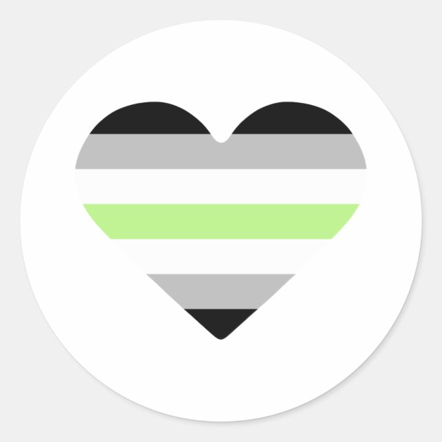 Sticker Rond Drapeau de fierté agender cœur (Devant)