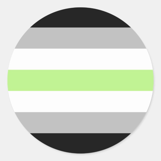 Sticker Rond Drapeau de fierté Agender – Identité Agender LGBTQ (Devant)