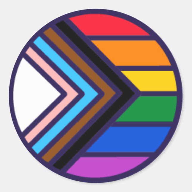 Sticker Rond Drapeau de fierté arc-en-ciel LGBTQ+ (Devant)