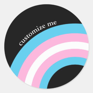 Sticker Rond Drapeau de fierté arc-en-ciel transgenre personnal