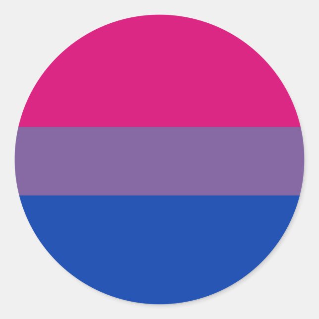 Sticker Rond Drapeau de fierté bisexuel (Devant)