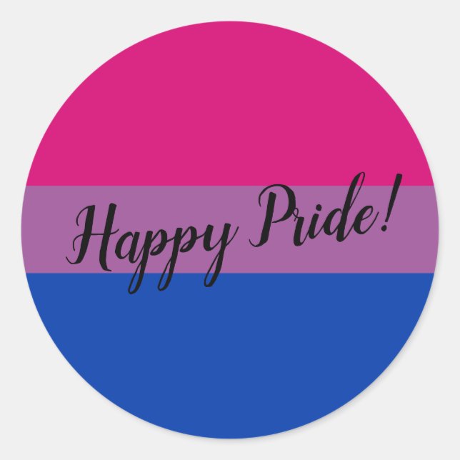 Sticker Rond Drapeau de fierté bisexuel (Devant)