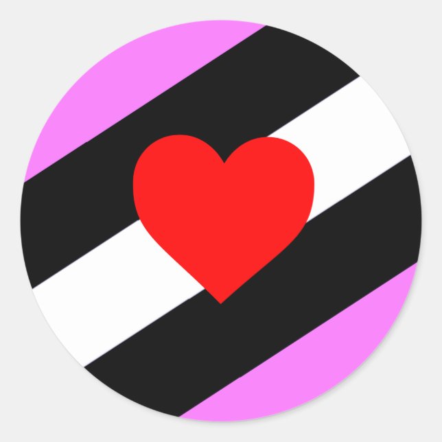 Sticker Rond Drapeau de fierté de fille de cuir (Devant)