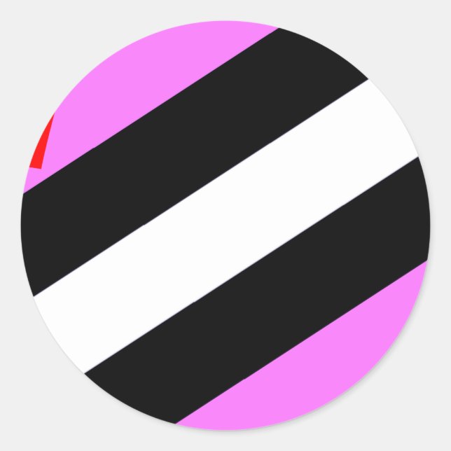 Sticker Rond Drapeau de fierté de fille de cuir (Devant)