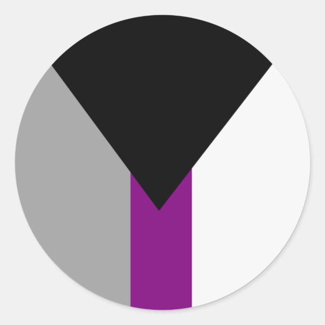 Sticker Rond Drapeau de fierté demisexuelle (Devant)