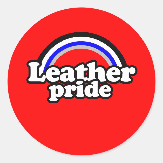 Sticker Rond Drapeau de fierté en cuir (Devant)