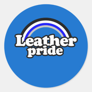 Sticker Rond Drapeau de fierté en cuir
