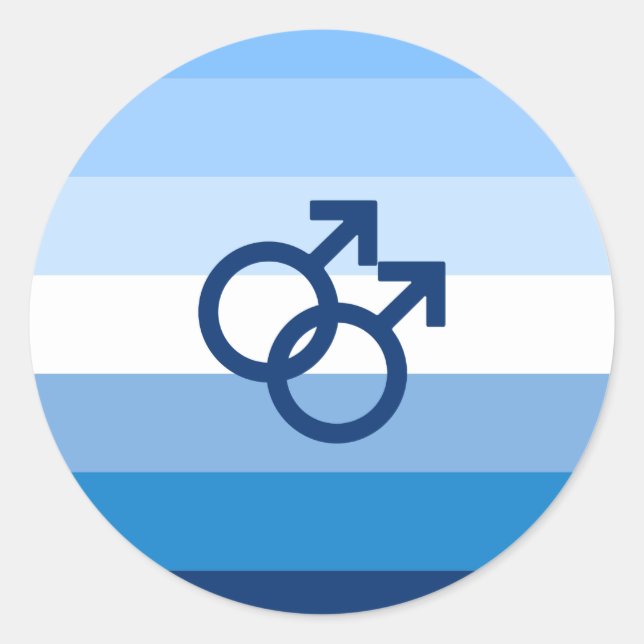 Sticker Rond Drapeau de fierté gay MLM (Devant)