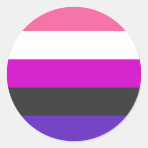 Sticker Rond Drapeau de fierté genderfluid