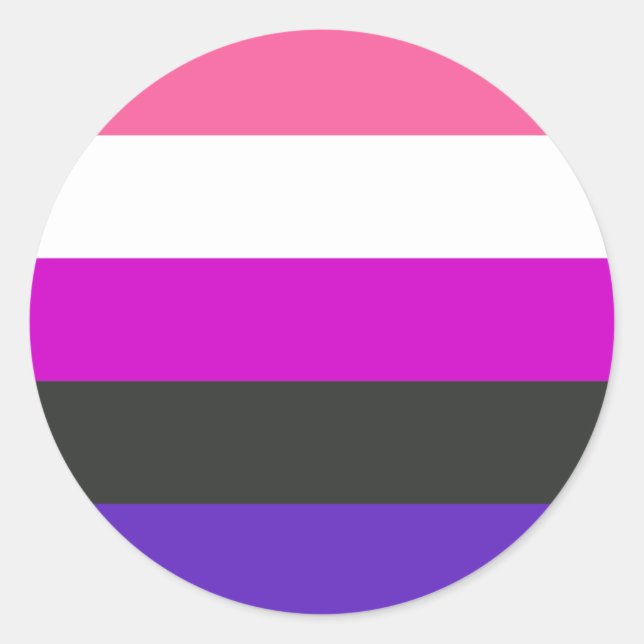 Sticker Rond Drapeau de fierté genderfluid (Devant)