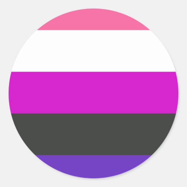Sticker Rond Drapeau de fierté genderfluid (Devant)