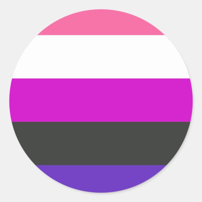 Sticker Rond Drapeau de fierté genderfluid (Devant)