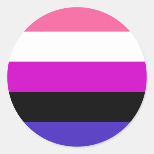 Sticker Rond Drapeau de fierté genderfluid