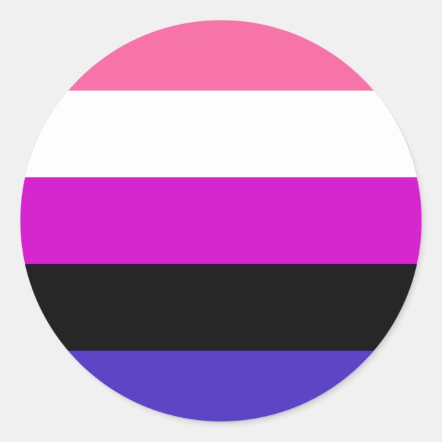 Sticker Rond Drapeau de fierté genderfluid (Devant)