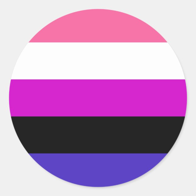 Sticker Rond Drapeau de fierté genderfluid (Devant)
