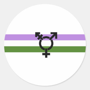 Sticker Rond Drapeau de fierté genderqueer