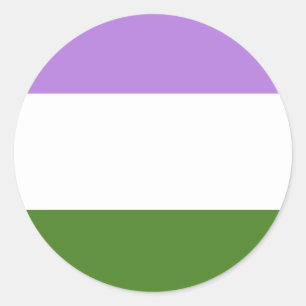 Sticker Rond Drapeau de fierté genderqueer