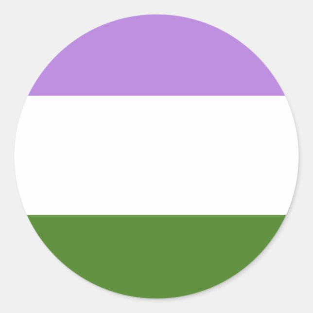 Sticker Rond Drapeau de fierté genderqueer (Devant)