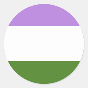 Sticker Rond Drapeau de fierté genderqueer