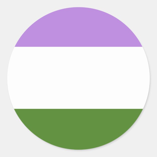 Sticker Rond Drapeau de fierté genderqueer (Devant)