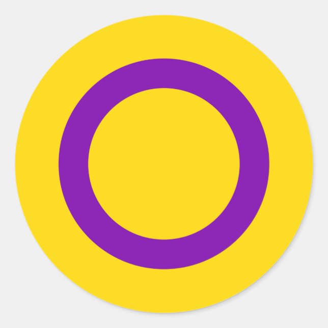 Sticker Rond Drapeau de fierté intersexe (Devant)