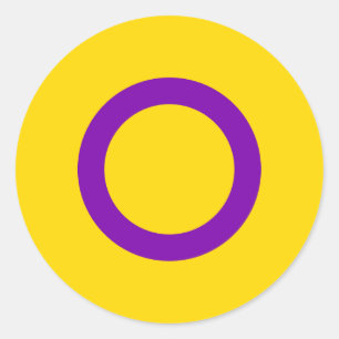 Sticker Rond Drapeau de fierté intersexe LGBTQ