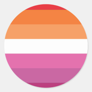 Sticker Rond Drapeau de fierté lesbienne