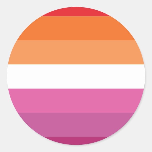 Sticker Rond Drapeau de fierté lesbienne (Devant)