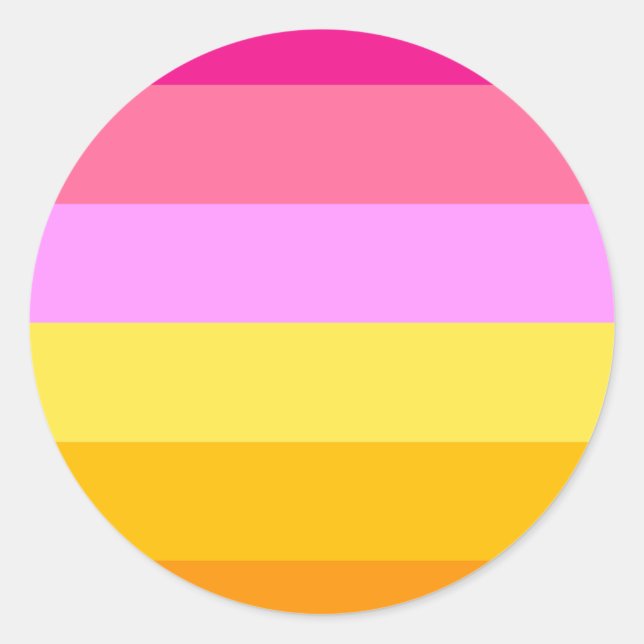 Sticker Rond Drapeau de fierté lesbienne (Aube) (Devant)