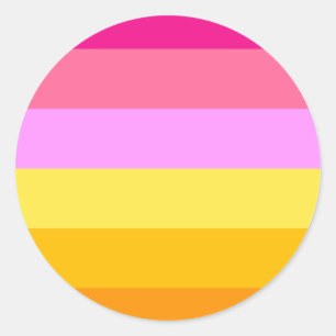 Sticker Rond Drapeau de fierté lesbienne (Aube)