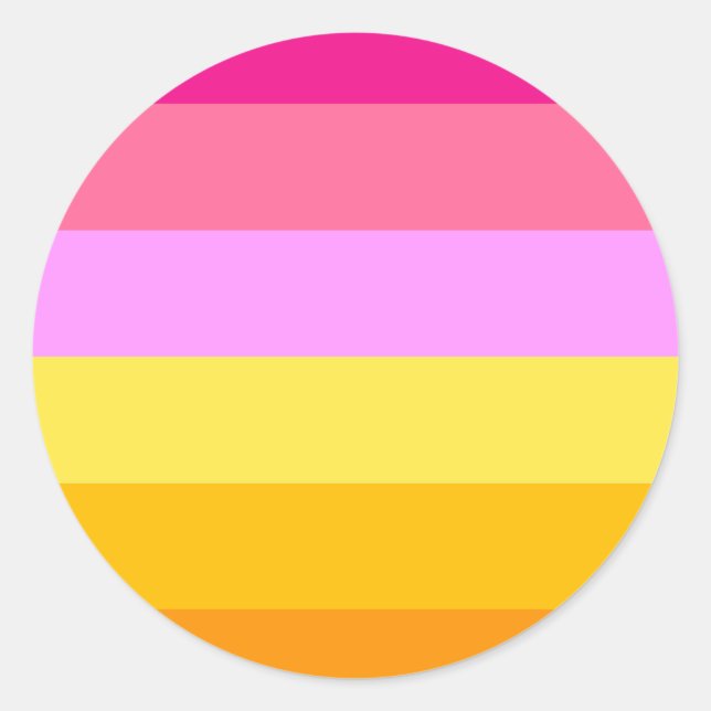 Sticker Rond Drapeau de fierté lesbienne (Aube) (Devant)