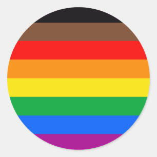 Sticker Rond Drapeau de fierté LGBTQ (8 bandes)