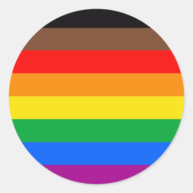 Sticker Rond Drapeau de fierté LGBTQ (8 bandes) (Devant)