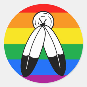 Sticker Rond Drapeau de fierté LGBTQ+ Two-Spirit