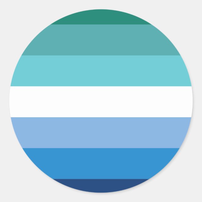 Sticker Rond Drapeau de fierté masculine gaie (Azure) (Devant)