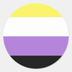 Sticker Rond Drapeau de fierté non binaire