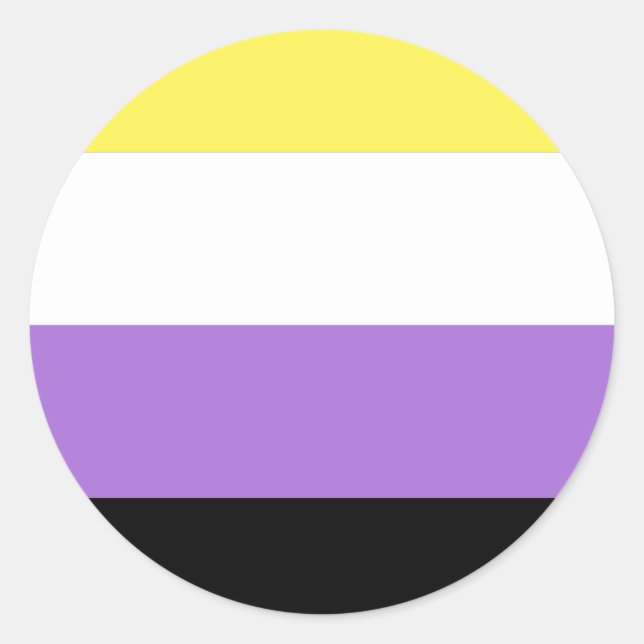 Sticker Rond Drapeau de fierté non binaire (Devant)