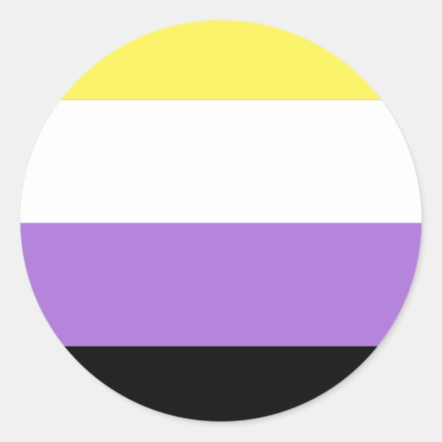 Sticker Rond Drapeau de fierté non binaire (Devant)