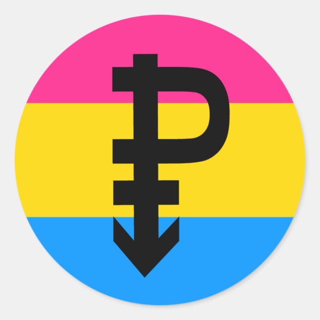 Sticker Rond Drapeau de fierté pansexuelle (Devant)