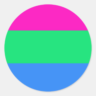 Sticker Rond Drapeau de fierté polysexuelle