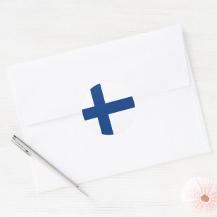 Sticker Rond Drapeau de Finlande