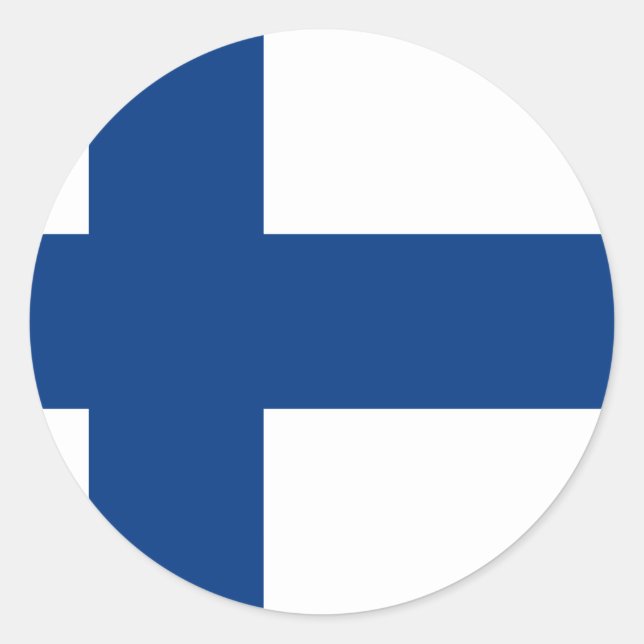 Sticker Rond Drapeau de Finlande - Suomen lippu - Drapeau de Fi (Devant)