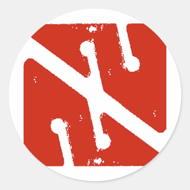 Sticker Rond drapeau de flèche de caverne (Devant)