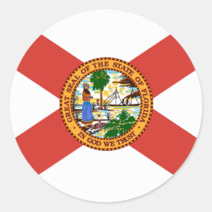 Sticker Rond Drapeau de Floride