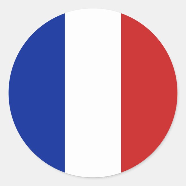 Sticker Rond Drapeau de France (Devant)