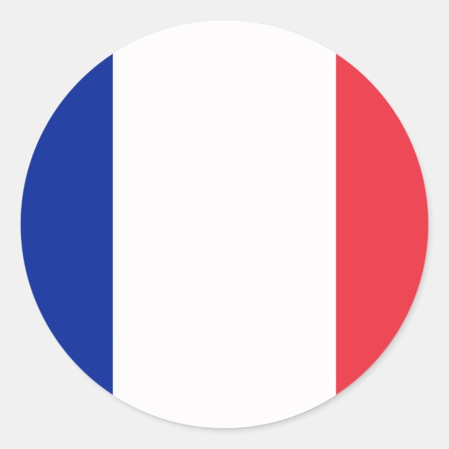 Sticker Rond Drapeau de France (Devant)