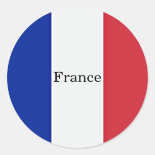 Sticker Rond Drapeau de France, étiqueté,
