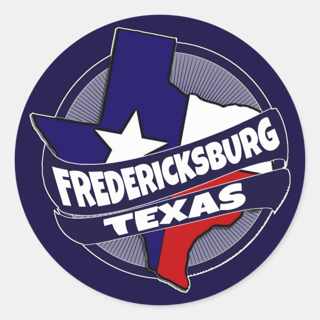 Sticker Rond Drapeau de Fredericksburg Texas (Devant)