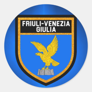 Sticker Rond Drapeau de Friuli-Venezia Giulia